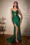 Prom Dresses Glitter Mermaid Long Formal Prom Gown Emerald