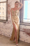 Prom Dresses Glitter Mermaid Long Formal Prom Gown Gold