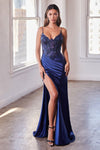 Prom Dresses Glitter Mermaid Long Formal Prom Gown Navy