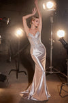 Prom Dresses Fitted Prom Long Formal Dress Silver