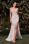 Wedding Dresses Long Bridal Gown Corset Fitted Applique Wedding Dress Off White