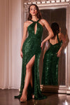 Prom Dresses Fitted Long Sequin Formal Prom Dress Emerald