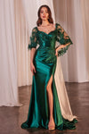 Formal Dresses Long Fitted Formal Slit Evening Gown Emerald