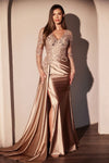 Formal Dresses Long Formal Lace Fitted Evening Dress Mocha Gold