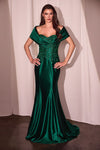 Formal Dresses Fitted Formal Long Lace Evening Dress Emerald