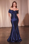 Formal Dresses Fitted Formal Long Lace Evening Dress Navy