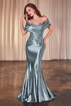 Formal Dresses Fitted Formal Long Lace Evening Dress Smoky Blue