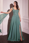 Formal Dresses Long A Line Formal Evening Dress Dark Sage