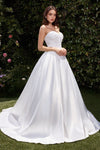 Wedding Dresses A Line Long Wedding Pleated Dress Off White