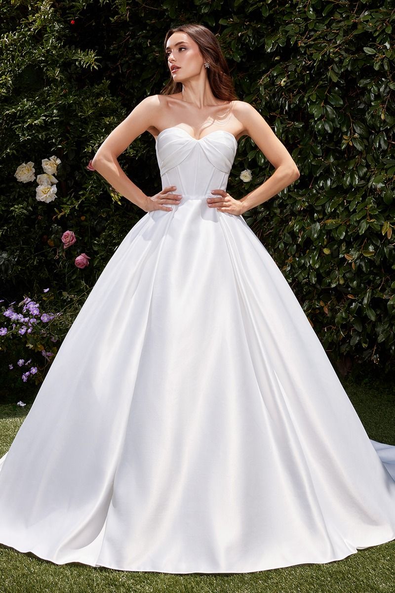 Wedding Dresses A Line Long Wedding Pleated Dress Off White