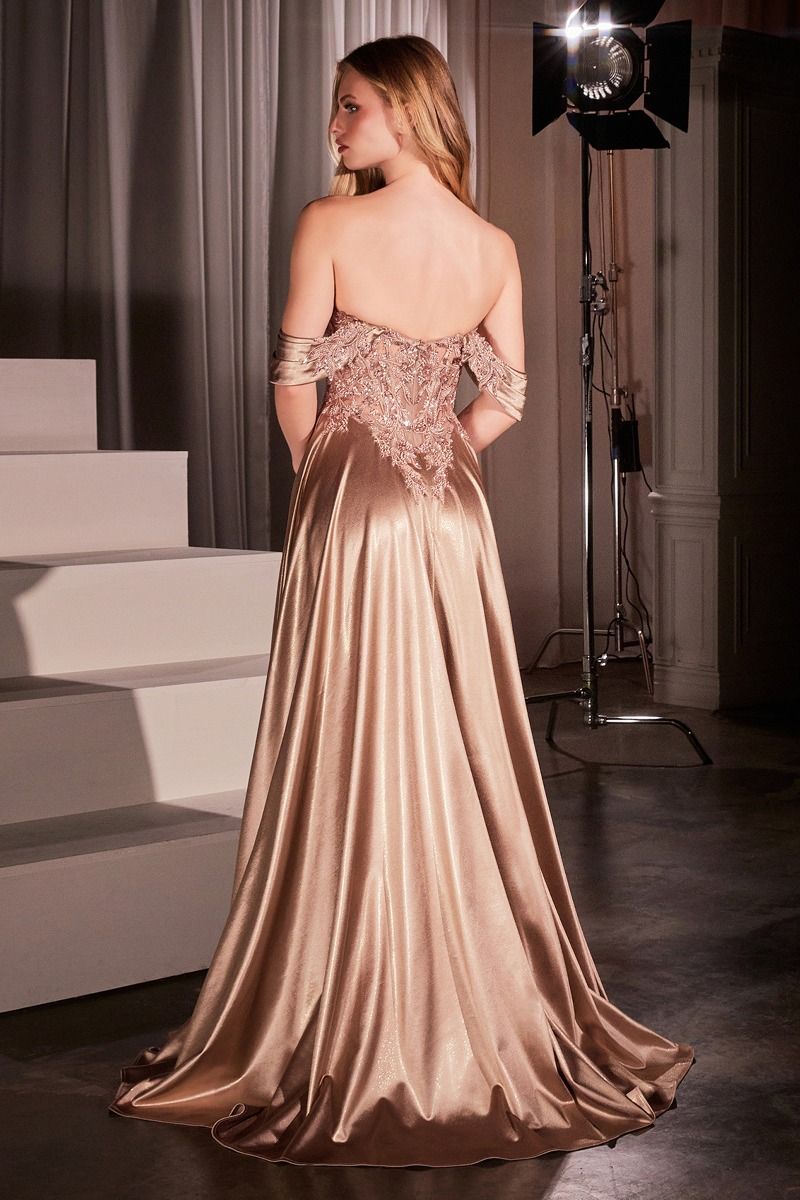 Prom Dresses Long Bedaed Prom Formal A Line Dress Mocha Gold