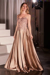 Prom Dresses Long Bedaed Prom Formal A Line Dress Mocha Gold