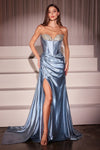 Prom Dresses Prom Long Formal Beaded Dress Dusty Blue