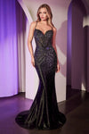 Prom Dresses Fitted Long Formal Corset Prom Gown Black