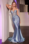 Prom Dresses Fitted Long Formal Corset Prom Gown Lt Blue