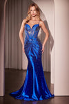 Prom Dresses Fitted Long Formal Corset Prom Gown Royal