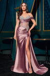 Prom Dresses Fitted Formal Long Slit Prom Dress English Voilet