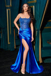 Prom Dresses Fitted Slit Long Formal Prom Dress Royal