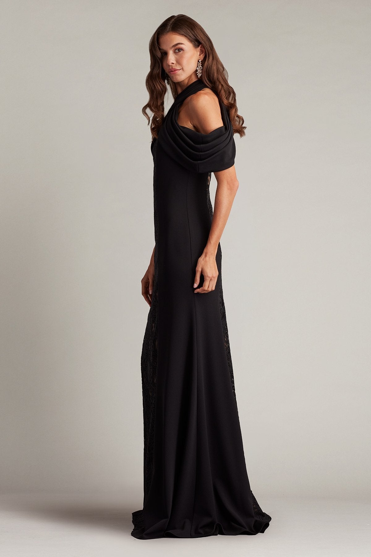 Formal Dresses Fitted Long Formal Lace Evening Dress Black Nude