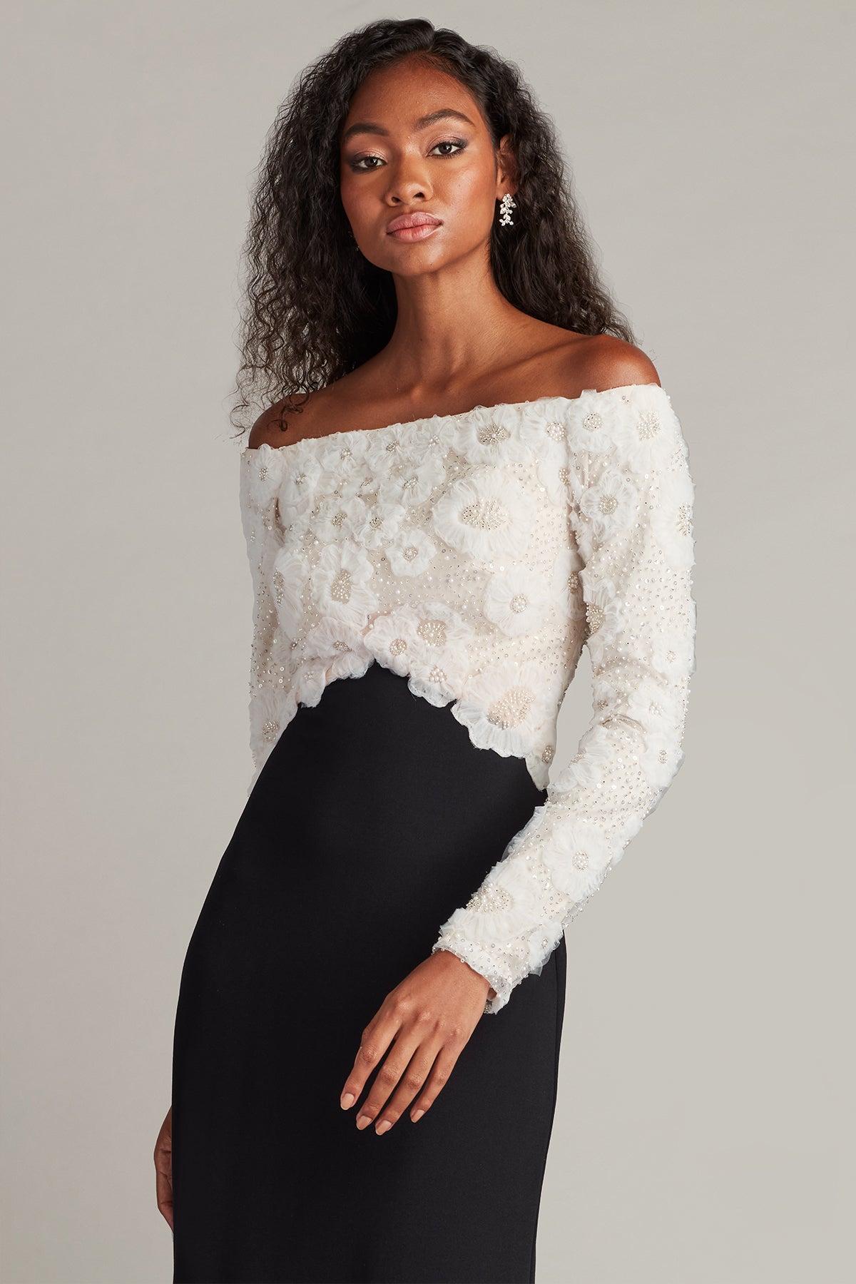 Formal Dresses Long Formal Evening Dress Ivory Black