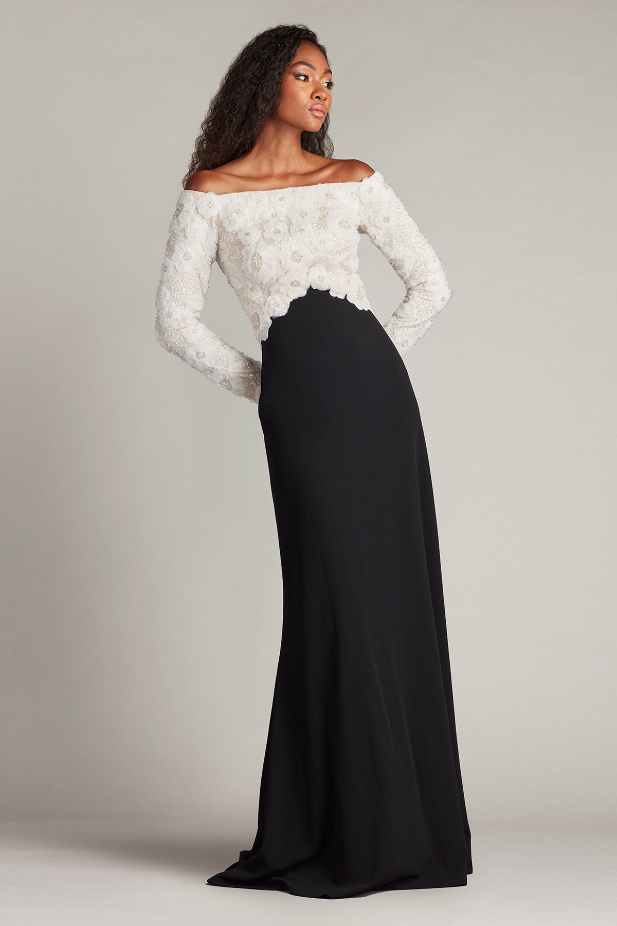 Formal Dresses Long Formal Evening Dress Ivory Black