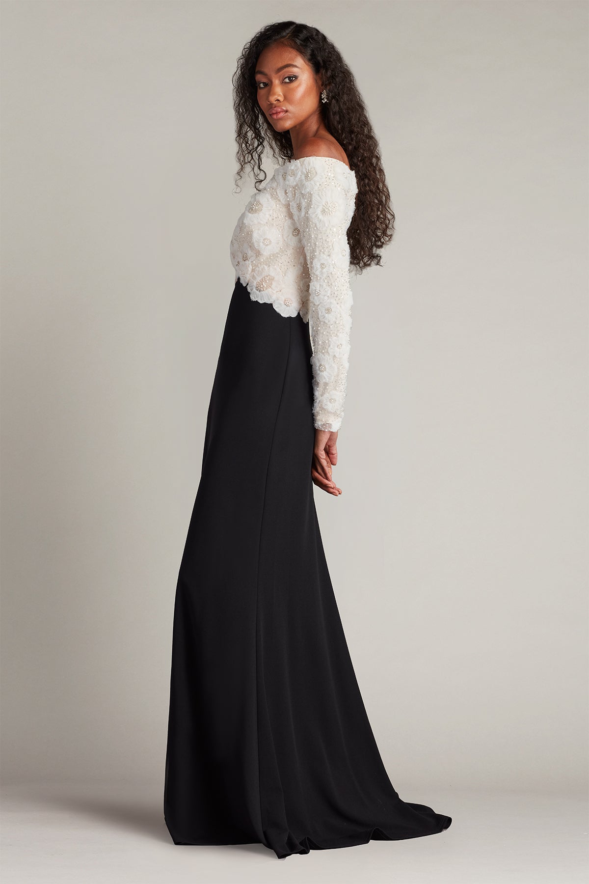 Formal Dresses Long Formal Evening Dress Ivory Black