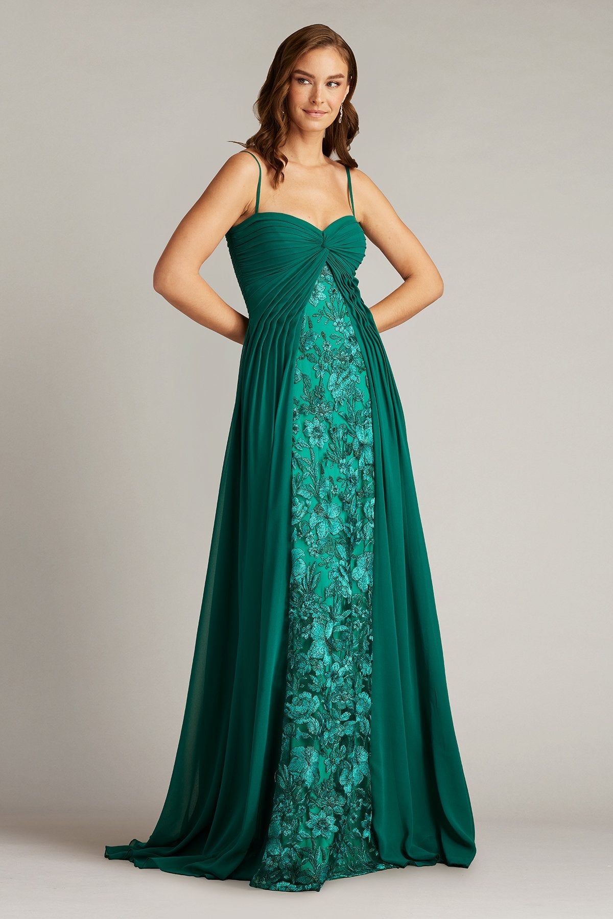Prom Dresses Long Pleated Formal Prom Dress Emerald