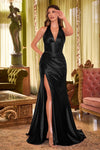 Prom Dresses Prom Long Fitted Formal Metallic Gown Black