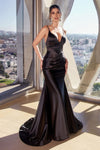 Prom Dresses Long Meraid Formal Pleated Prom Gown Black