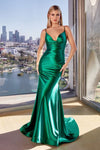 Prom Dresses Long Meraid Formal Pleated Prom Gown Emerald