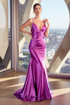 Prom Dresses Long Meraid Formal Pleated Prom Gown Orchid