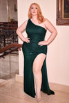 Plus Size Dresses Fitted Sequin Long Formal Plus Size Prom Gown Emerald