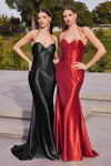 Prom Dresses Long Fitted Bustier Prom Dress Black