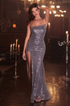 Long Prom Dresses Strapless Sexy Sequins Long Prom Dress Midnight