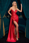 Prom Dresses Fitted Formal Slit Long Prom Dress Red