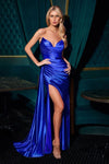 Prom Dresses Fitted Formal Slit Long Prom Dress Royal