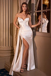 Wedding Dresses Long Slit Wedding Dress Off White