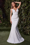 Wedding Dresses Fitted Long Mermaid Wedding Dress Off White