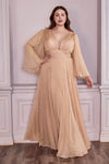 فستان LaDivine CD242C طويل رسمي بقصة A مقاس كبير
