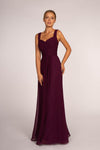 Chiffon Ruched Bridesmaid Long Formal Dress - The Dress Outlet Elizabeth K