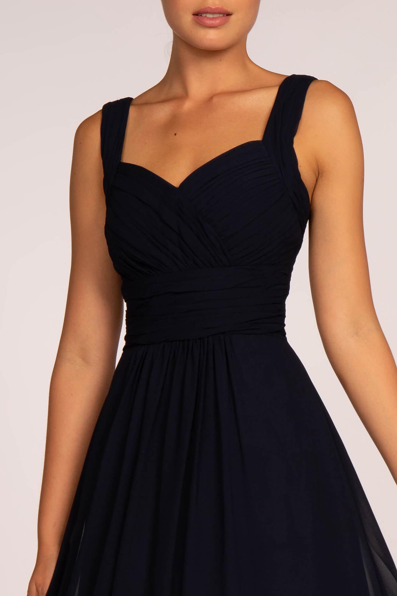 Chiffon Ruched Bridesmaid Long Formal Dress - The Dress Outlet Elizabeth K
