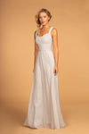 Chiffon Ruched Bridesmaid Long Formal Dress - The Dress Outlet Elizabeth K