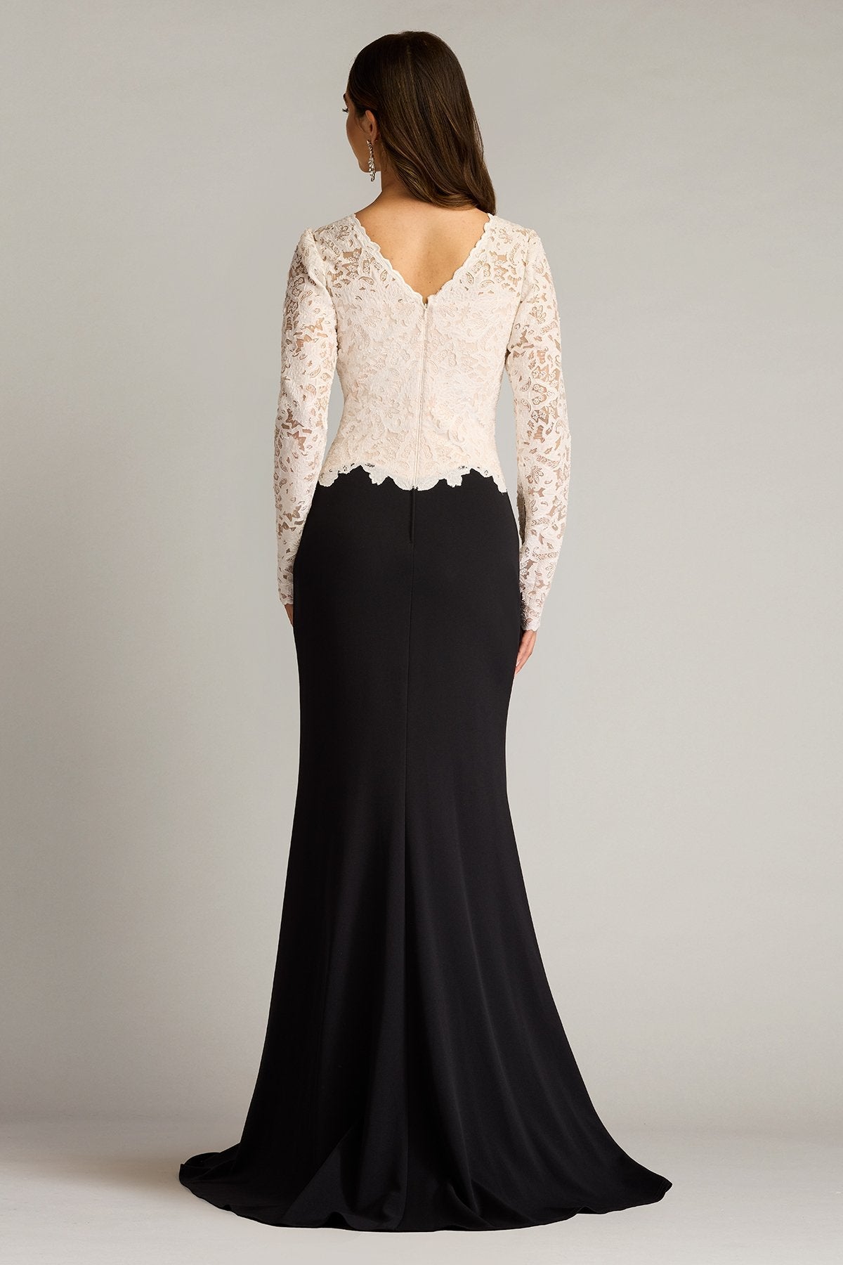 Formal Dresses Fitted Long Formal Evening Dress Ivory Black