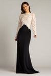 Formal Dresses Fitted Long Formal Evening Dress Ivory Black