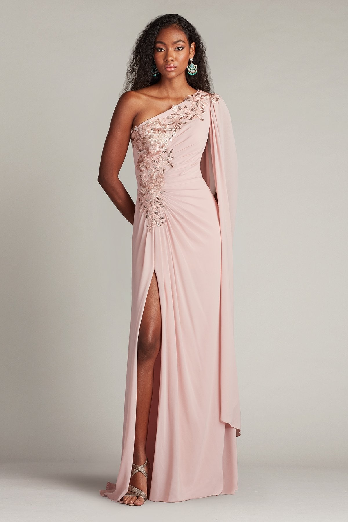 Prom Dresses Long Formal Slit Prom Dress Adobe Blush