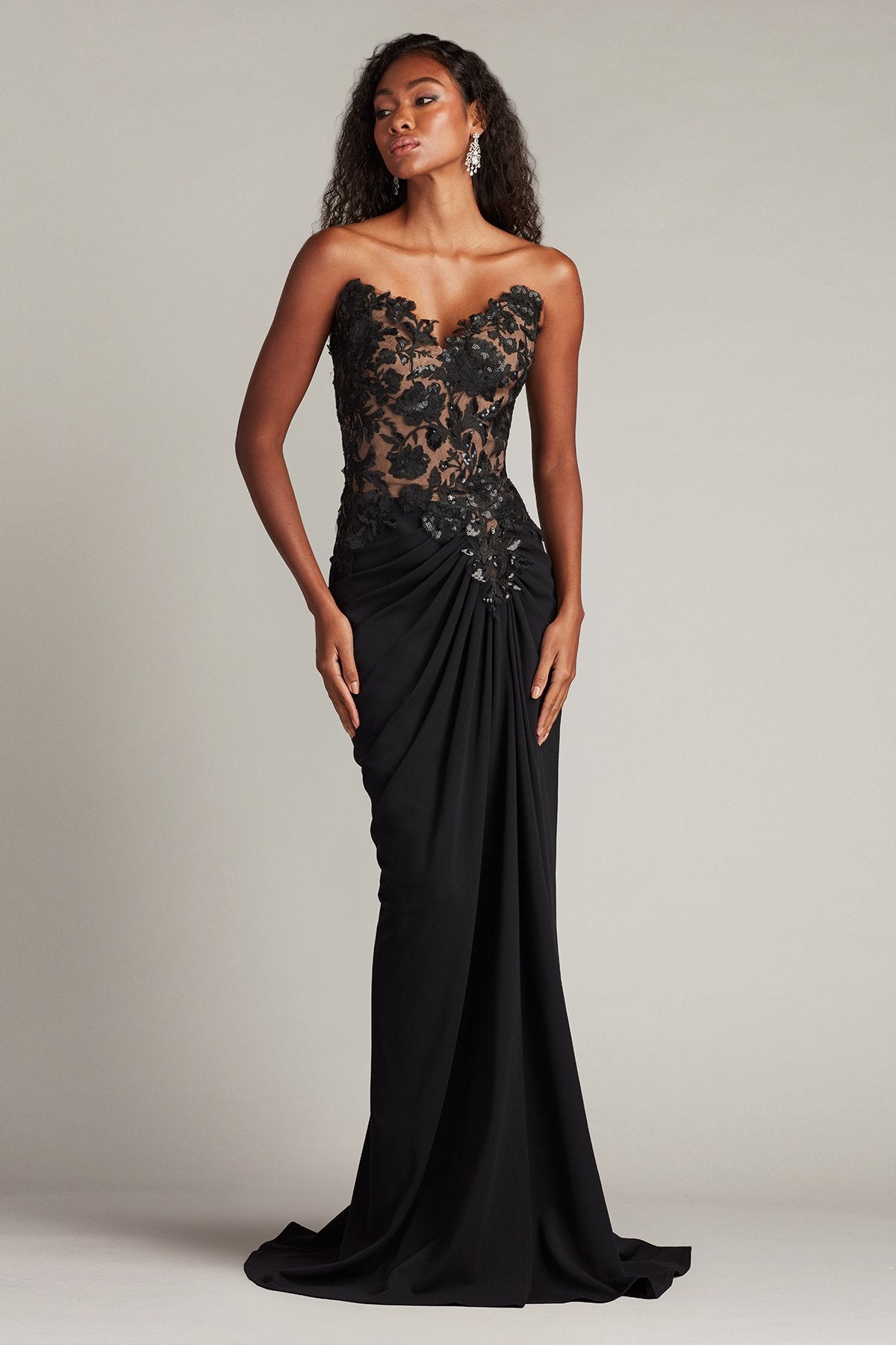 Prom Dresses Long Slit Formal Sequin Prom Dress Black Nude