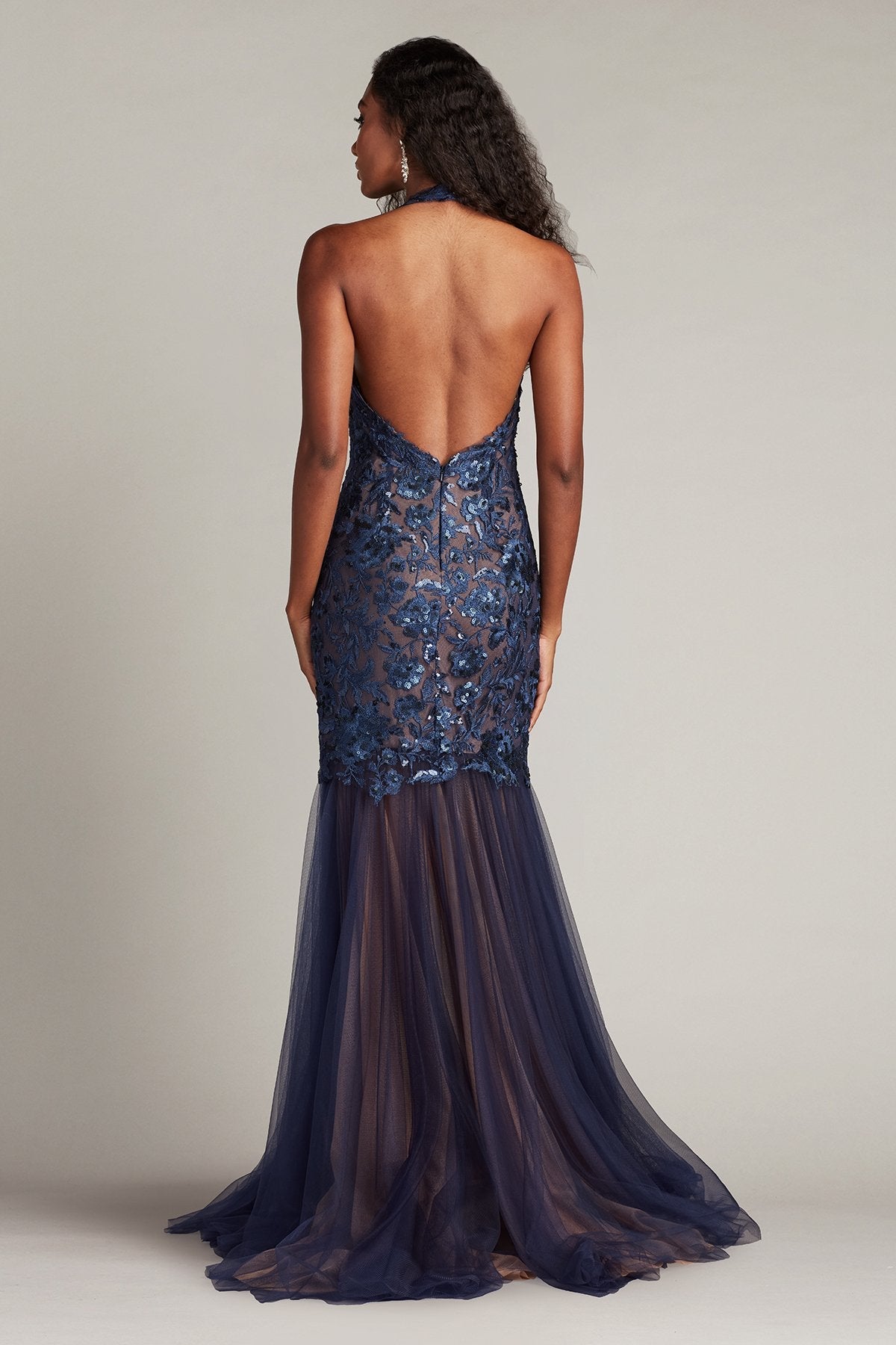 Prom Dresses Floral Long Formal Prom Pleated Dress Midnight