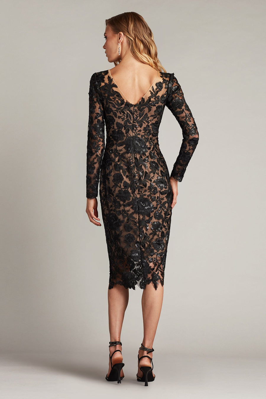 Cocktail Dresses Short Cocktail Floral Sequin Dress Black Nude