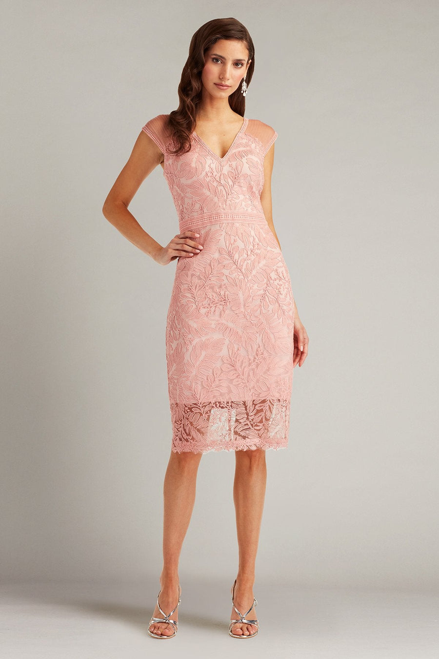 Cocktail Dresses Short Pleated Cocktail Fitted Dress Adobe Blush