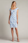 Cocktail Dresses 3D Short Floral Cocktail Dress White Blue